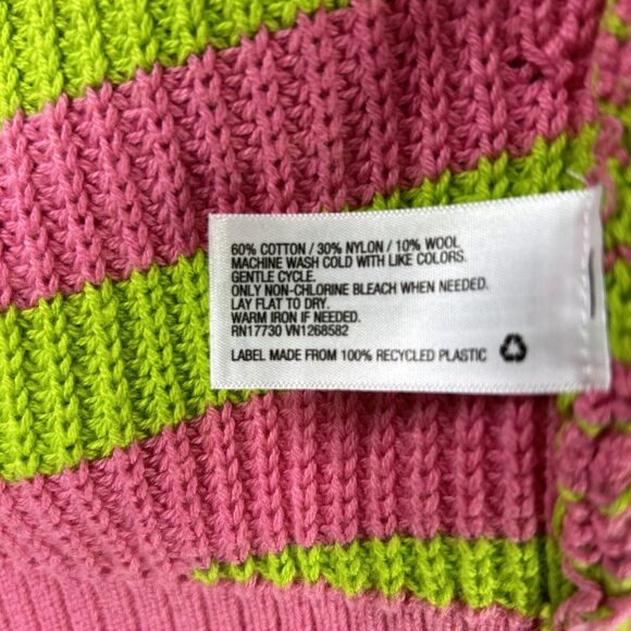 Victor Glemaud X Target Small Pink Green Striped Long Sleeve Sweater Dress - Picture 6 of 9